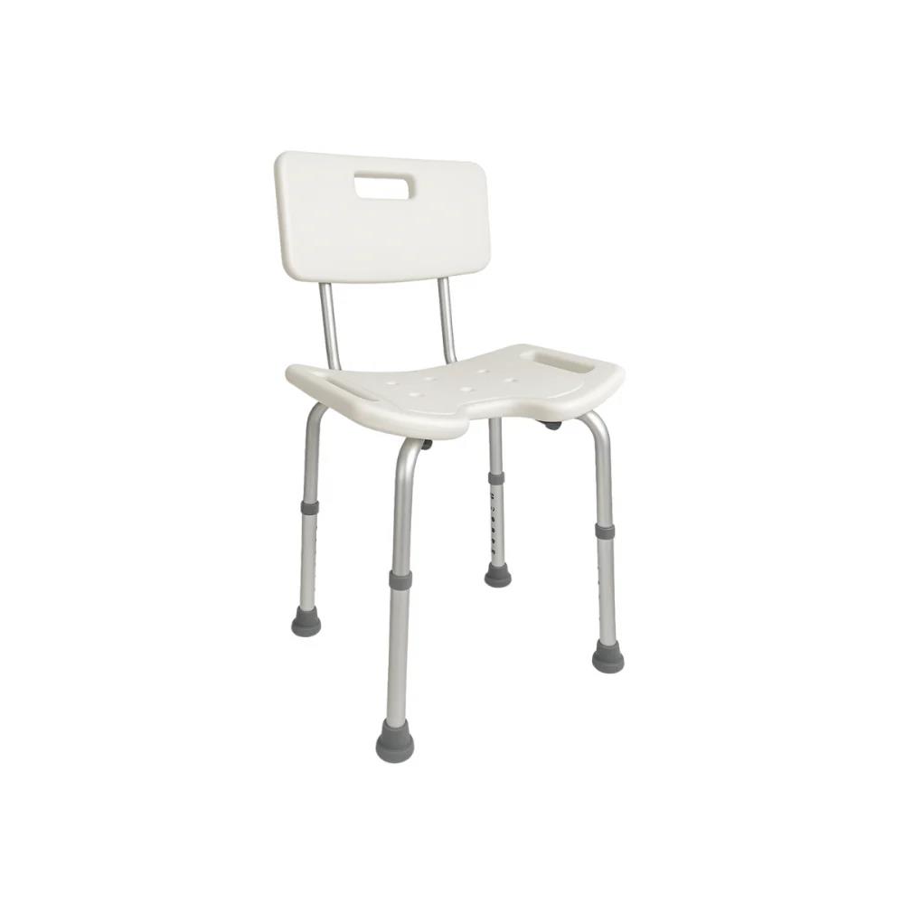 Silla baño "u" con respaldo regulable en altura.