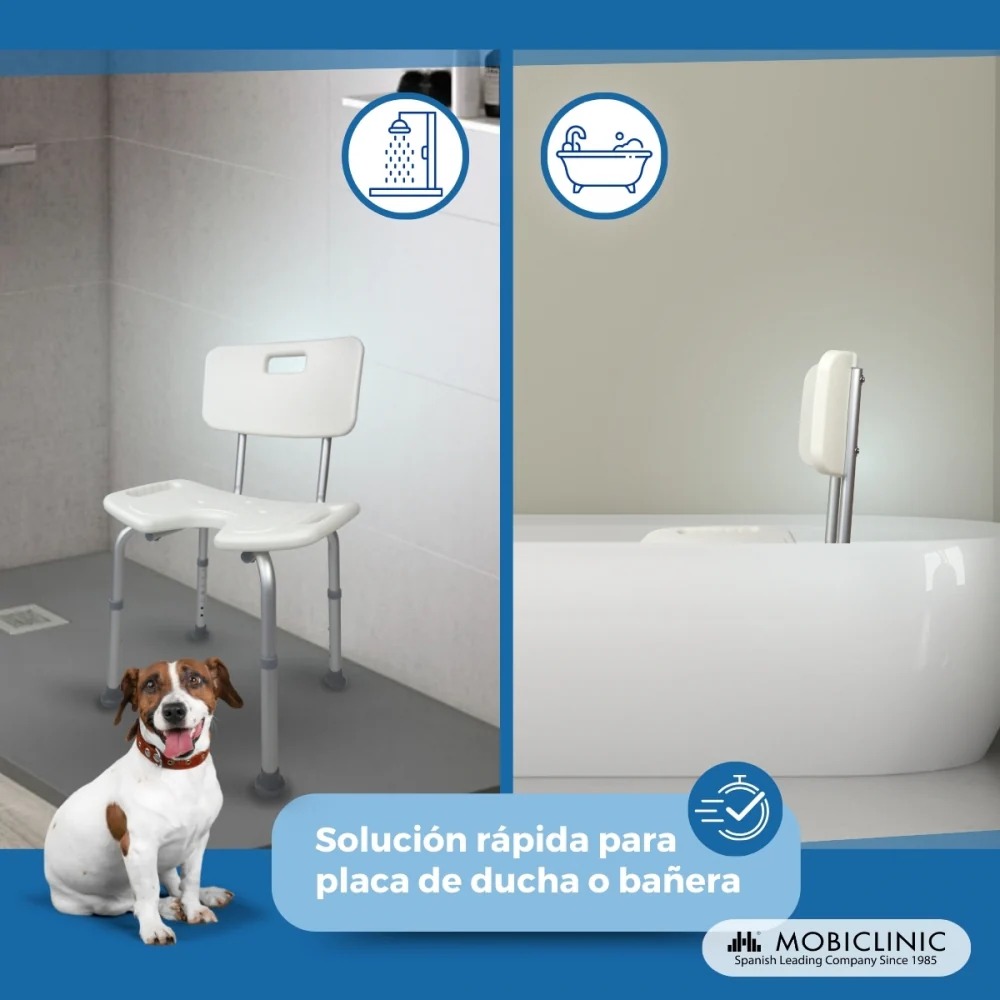 Silla baño "u" con respaldo regulable en altura. - Imagen 2