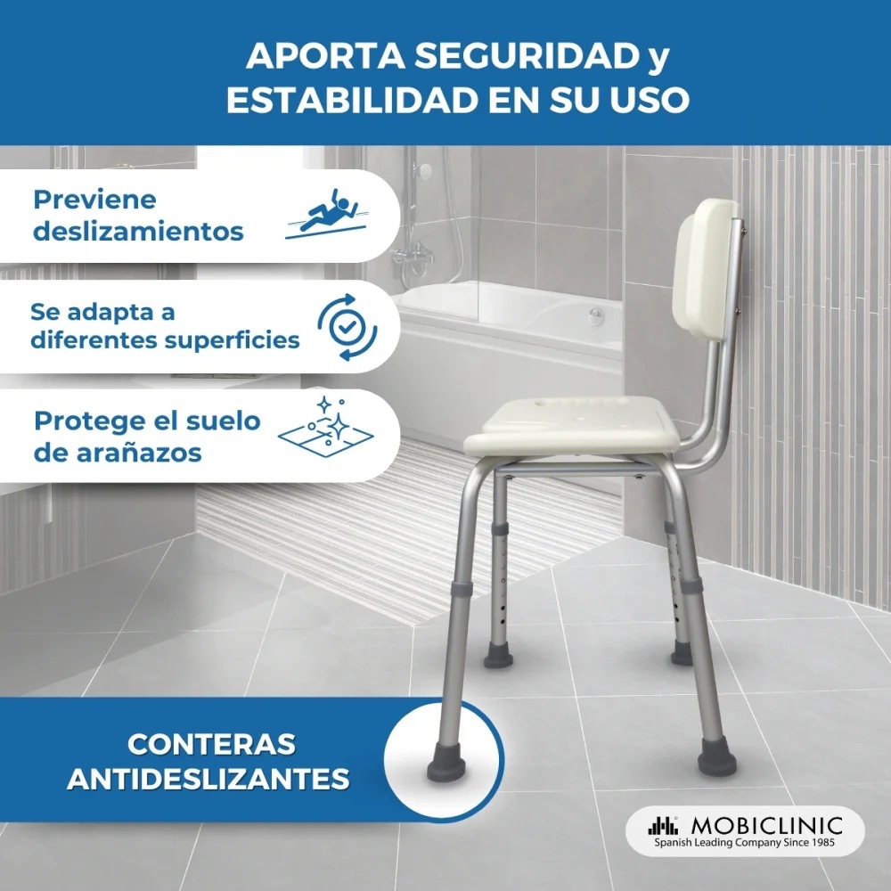 Silla baño "u" con respaldo regulable en altura. - Imagen 4